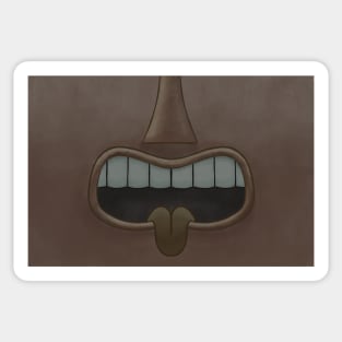 Umber Tiki Tongue Mask! Sticker